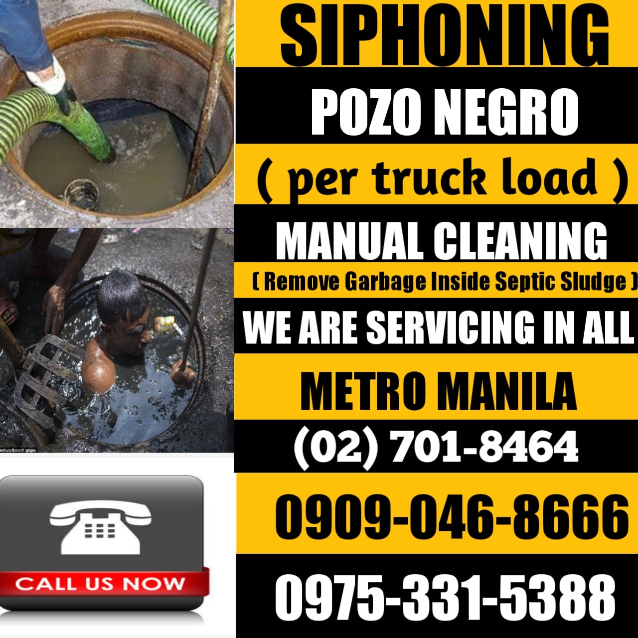 METRO MANILA MALABANAN SIPHONING POZO NEGRO (02) 701-8464 09090468666 09753315388