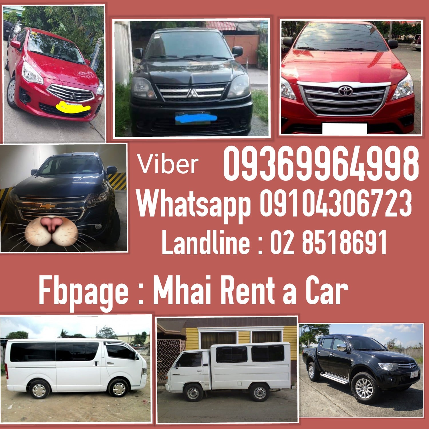 Rent a car and Van Rental with or without driver