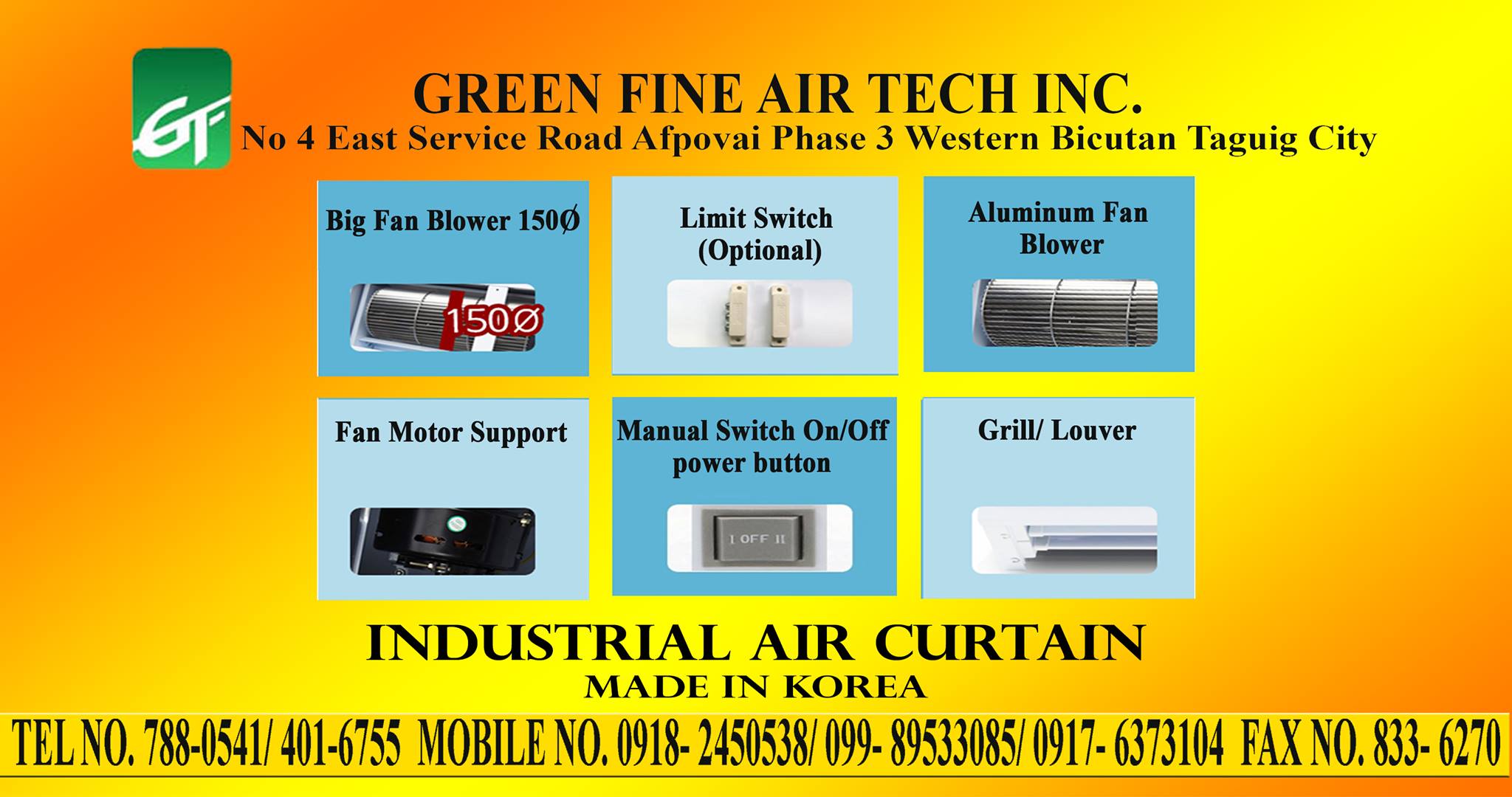 Ez-Air Curtain Industrial type with Single Phase