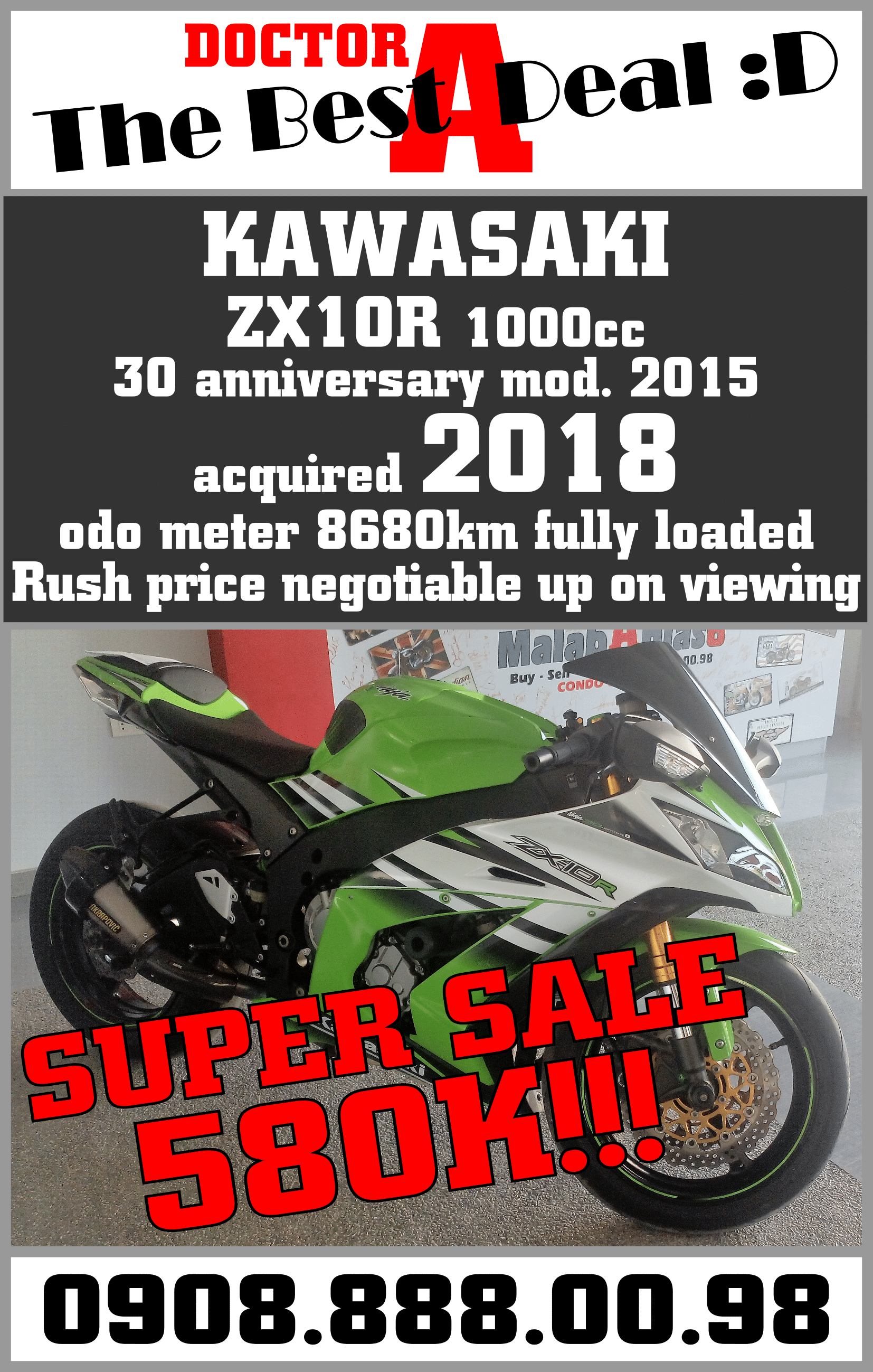 SUPER DEAL!  KAWASAKI 1000cc ZX10R