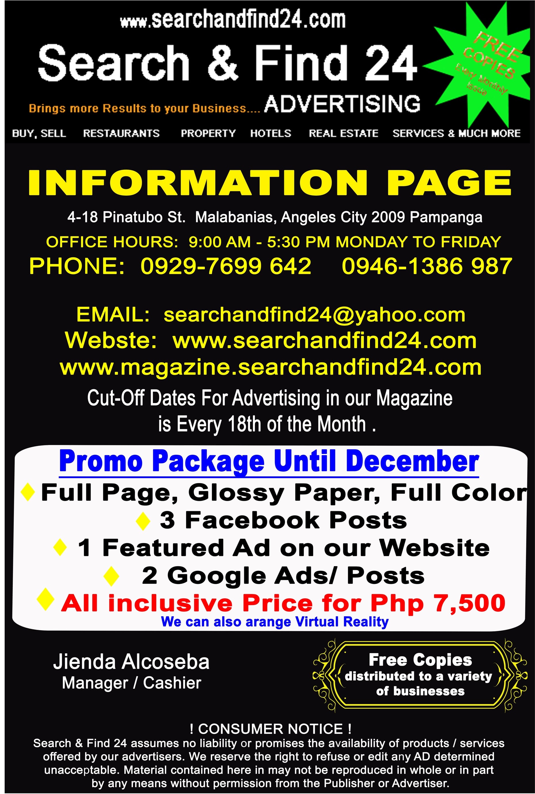 https://www.searchandfind24.com For all your Advertising Needs. Now in Bohol