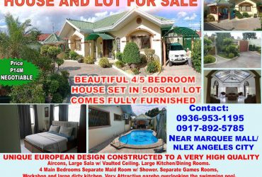 BEAUTIFUL 4/5 BEDROOM HOUSE SET IN 500SQM LOT, Angeles City Philippines